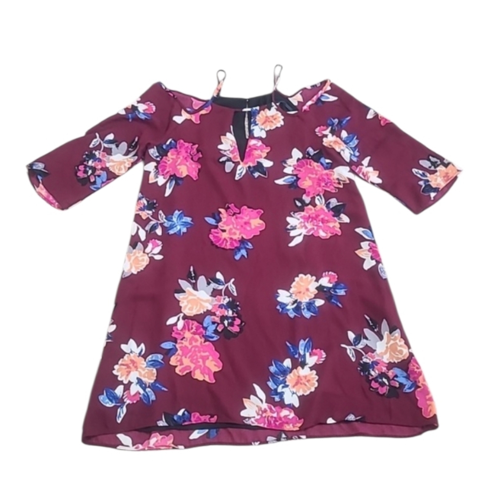 Three Eigthy Two Lilah Burgundy Floral Dress